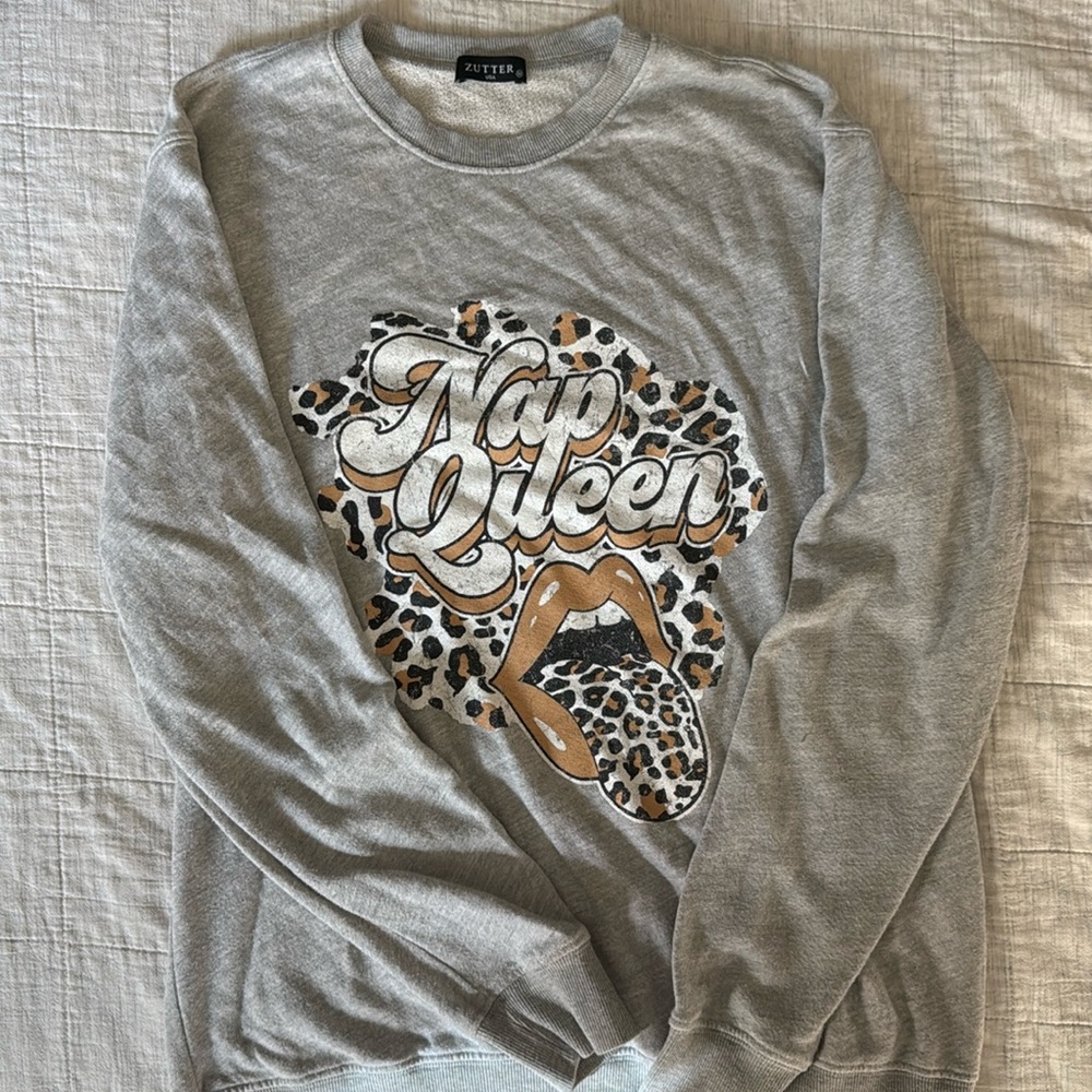 Nap Queen. Light weight grey Zutter USA sweatshirt